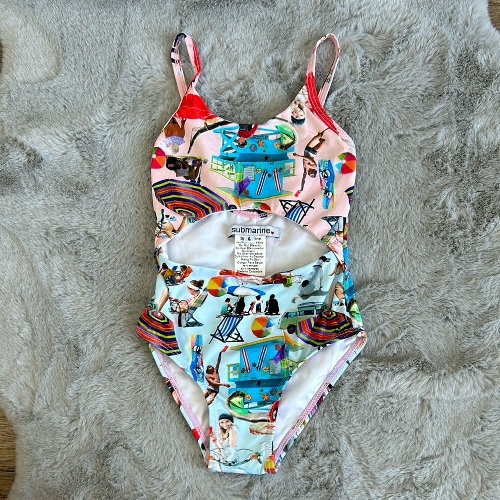 Submarine Swim one piece cutout swimsuit size 4